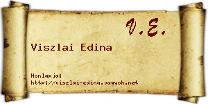 Viszlai Edina névjegykártya